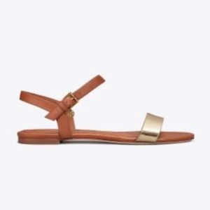 Tory Burch Laurel Silver Flat Sandal - Size 8 1/2